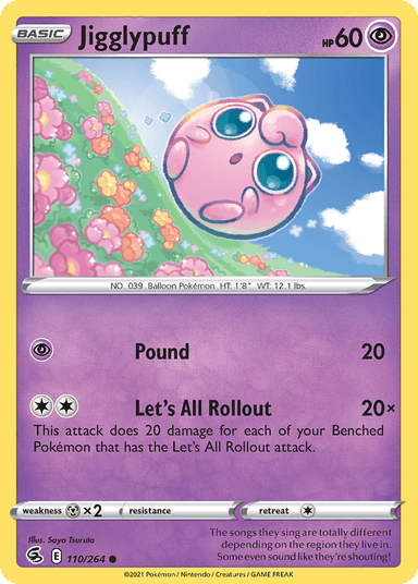 Carta Jigglypuff 110/264 do set Fusion Strike — Pokémon TCG | Bynx