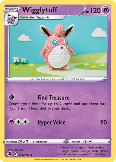 Carta Wigglytuff 111/264 do set Fusion Strike — Pokémon TCG | Bynx