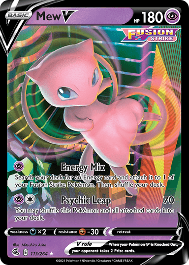 Carta Mew V 113/264 do set Fusion Strike — Pokémon TCG | Bynx