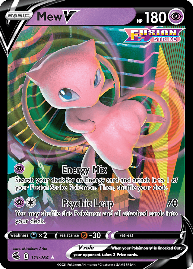 Carta Mew V 113/264 do set Fusion Strike — Pokémon TCG | Bynx