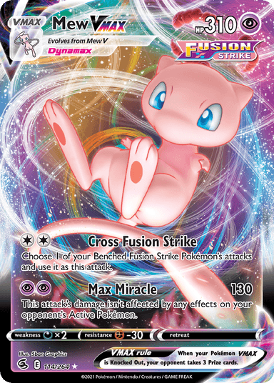 Carta Mew VMAX 114/264 do set Fusion Strike — Pokémon TCG | Bynx