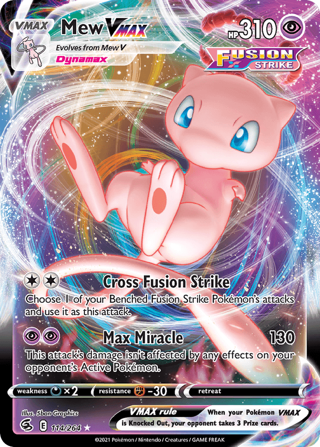 Carta Mew VMAX 114/264 do set Fusion Strike — Pokémon TCG | Bynx