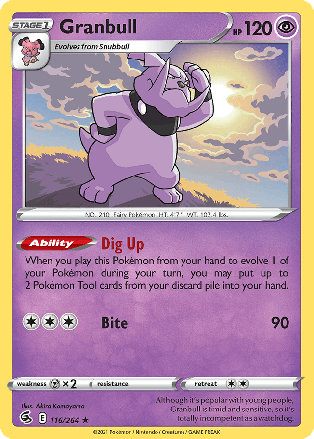Carta Granbull 116/264 do set Fusion Strike — Pokémon TCG | Bynx