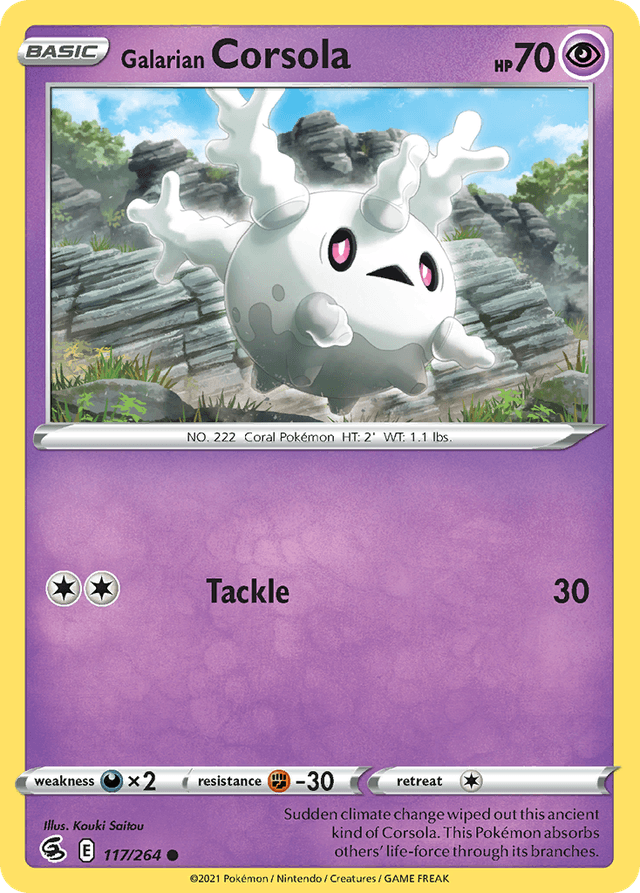 Carta Galarian Corsola 117/264 do set Fusion Strike — Pokémon TCG | Bynx
