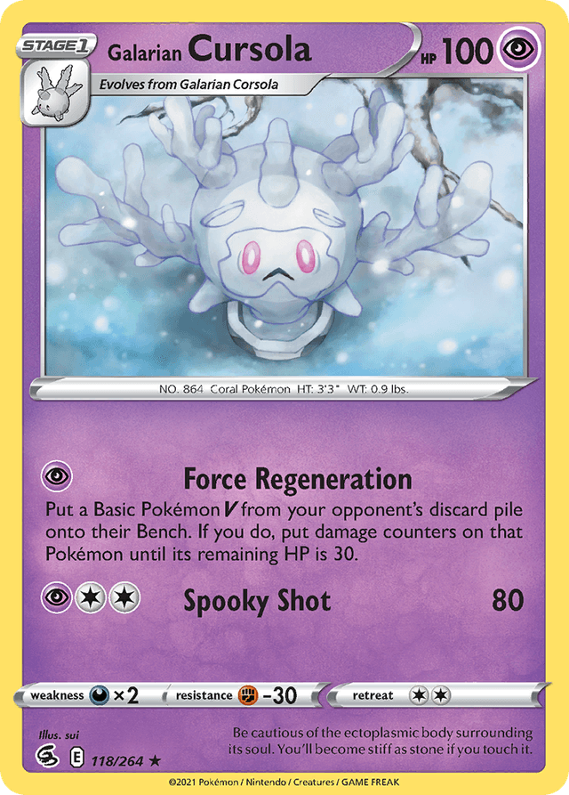 Carta Galarian Cursola 118/264 do set Fusion Strike — Pokémon TCG | Bynx