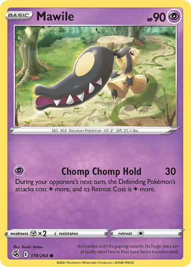 Carta Mawile 119/264 do set Fusion Strike — Pokémon TCG | Bynx