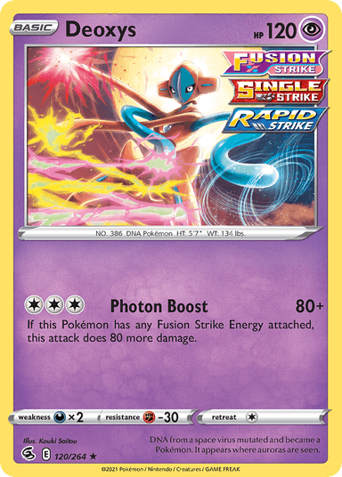 Carta Deoxys 120/264 do set Fusion Strike — Pokémon TCG | Bynx