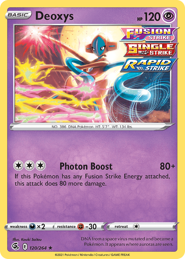 Carta Deoxys 120/264 do set Fusion Strike — Pokémon TCG | Bynx