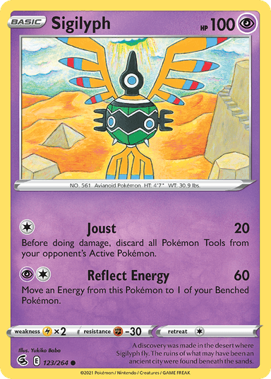 Carta Sigilyph 123/264 do set Fusion Strike — Pokémon TCG | Bynx