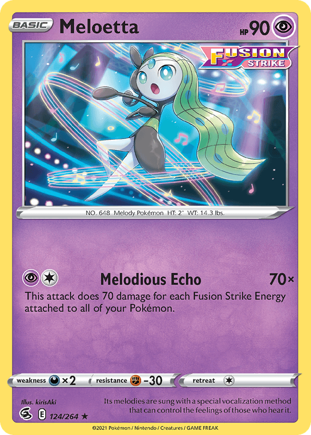 Carta Meloetta 124/264 do set Fusion Strike — Pokémon TCG | Bynx