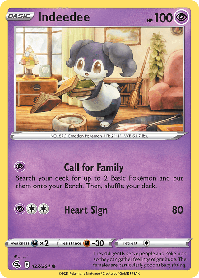 Carta Indeedee 127/264 do set Fusion Strike — Pokémon TCG | Bynx