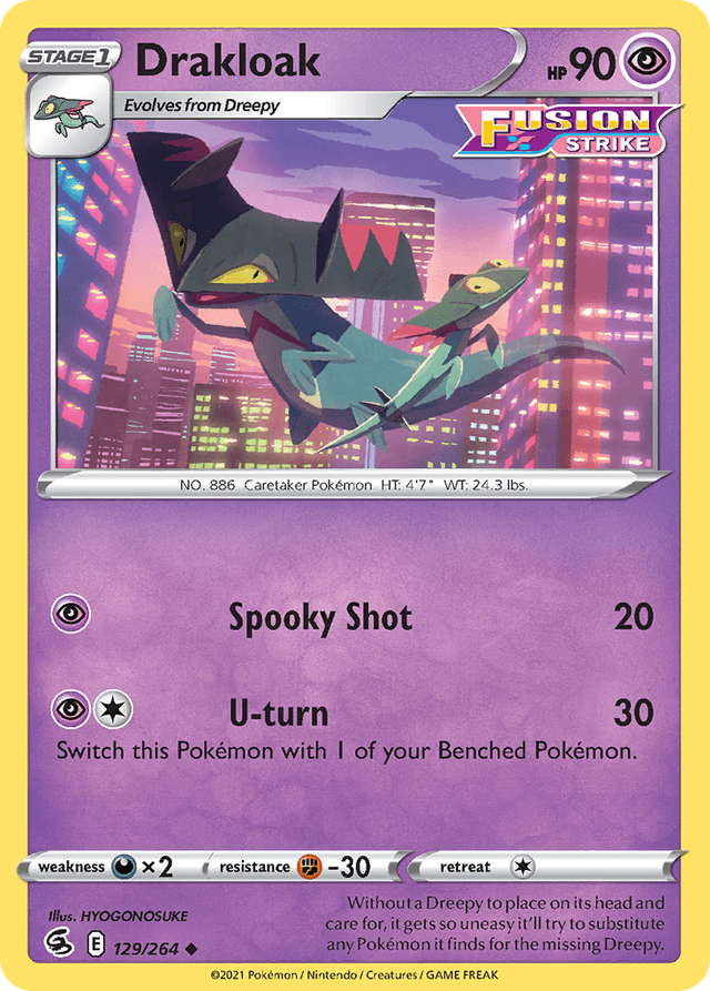 Carta Drakloak 129/264 do set Fusion Strike — Pokémon TCG | Bynx