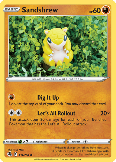Carta Sandshrew 131/264 do set Fusion Strike — Pokémon TCG | Bynx