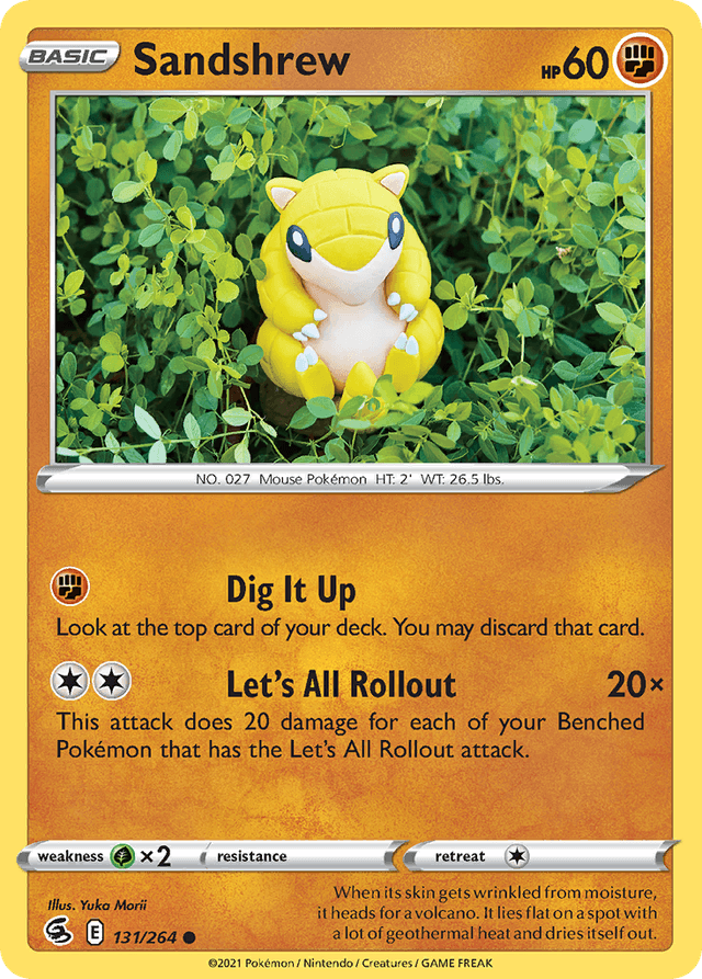 Carta Sandshrew 131/264 do set Fusion Strike — Pokémon TCG | Bynx