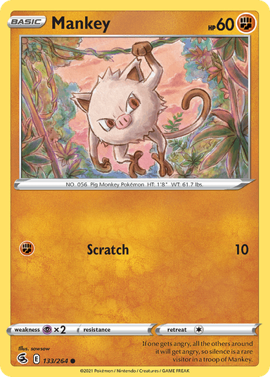 Carta Mankey 133/264 do set Fusion Strike — Pokémon TCG | Bynx