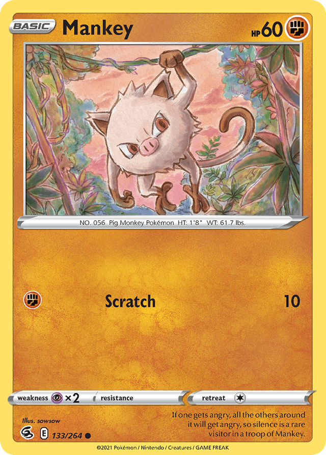 Carta Mankey 133/264 do set Fusion Strike — Pokémon TCG | Bynx