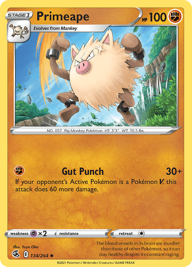 Carta Primeape 134/264 do set Fusion Strike — Pokémon TCG | Bynx