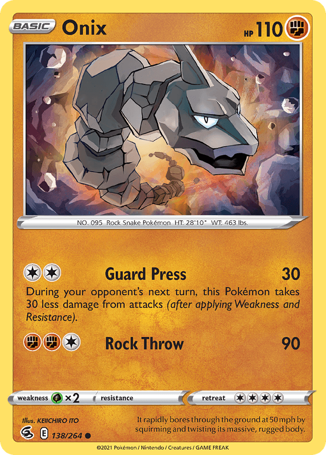 Carta Onix 138/264 do set Fusion Strike — Pokémon TCG | Bynx