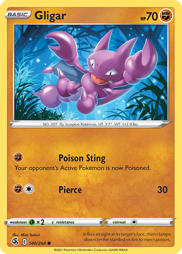 Carta Gligar 140/264 do set Fusion Strike — Pokémon TCG | Bynx