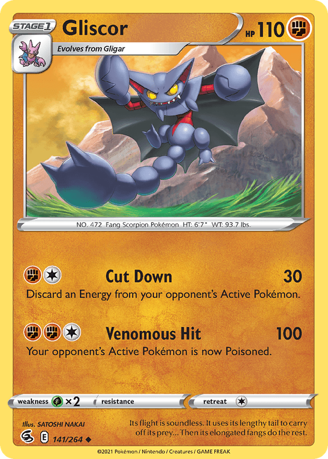 Carta Gliscor 141/264 do set Fusion Strike — Pokémon TCG | Bynx