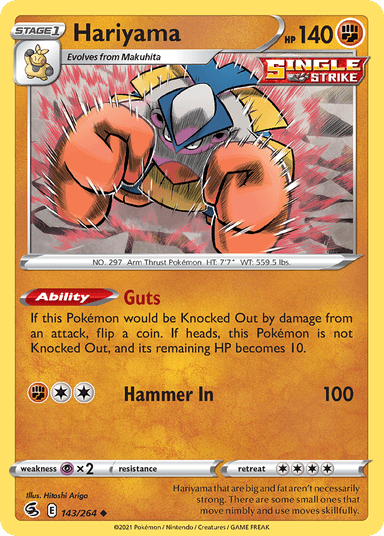 Carta Hariyama 143/264 do set Fusion Strike — Pokémon TCG | Bynx