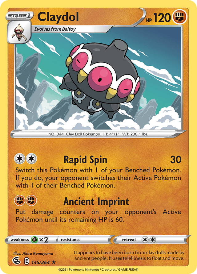 Carta Claydol 145/264 do set Fusion Strike — Pokémon TCG | Bynx