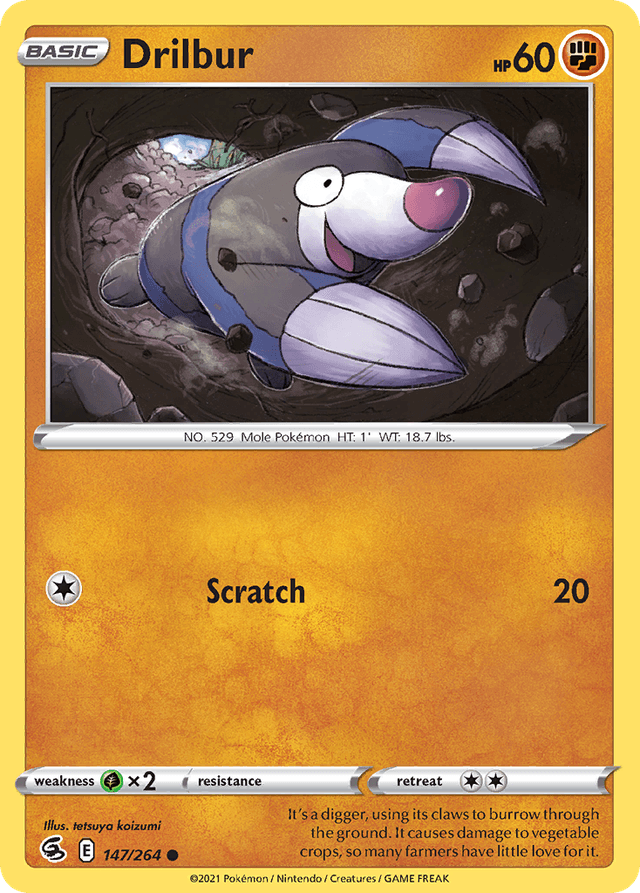 Carta Drilbur 147/264 do set Fusion Strike — Pokémon TCG | Bynx