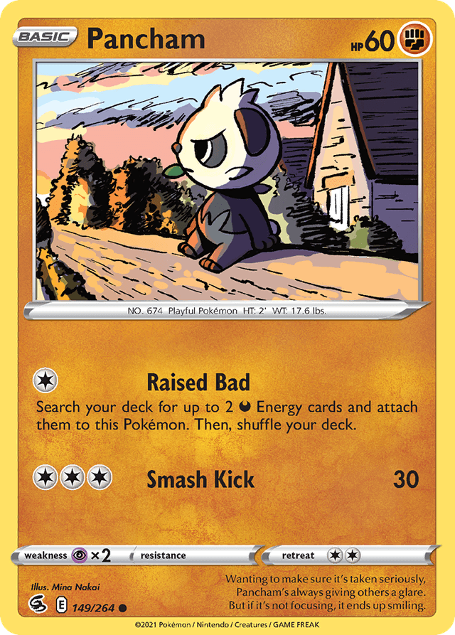 Carta Pancham 149/264 do set Fusion Strike — Pokémon TCG | Bynx