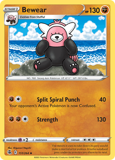 Carta Bewear 151/264 do set Fusion Strike — Pokémon TCG | Bynx
