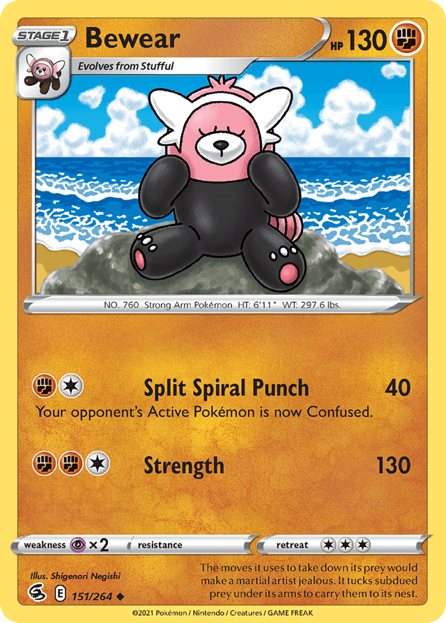 Carta Bewear 151/264 do set Fusion Strike — Pokémon TCG | Bynx