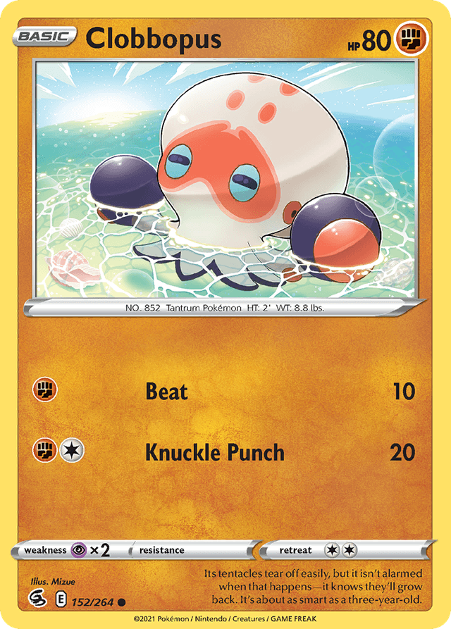 Carta Clobbopus 152/264 do set Fusion Strike — Pokémon TCG | Bynx