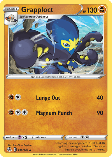 Carta Grapploct 153/264 do set Fusion Strike — Pokémon TCG | Bynx