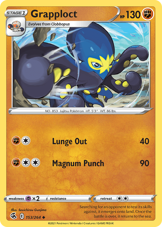 Carta Grapploct 153/264 do set Fusion Strike — Pokémon TCG | Bynx