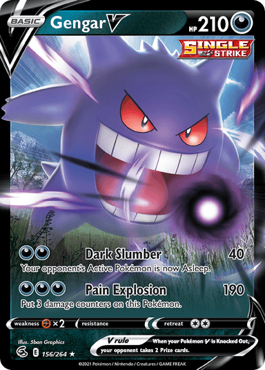 Carta Gengar V 156/264 do set Fusion Strike — Pokémon TCG | Bynx