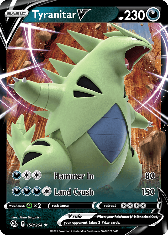 Carta Tyranitar V 158/264 do set Fusion Strike — Pokémon TCG | Bynx