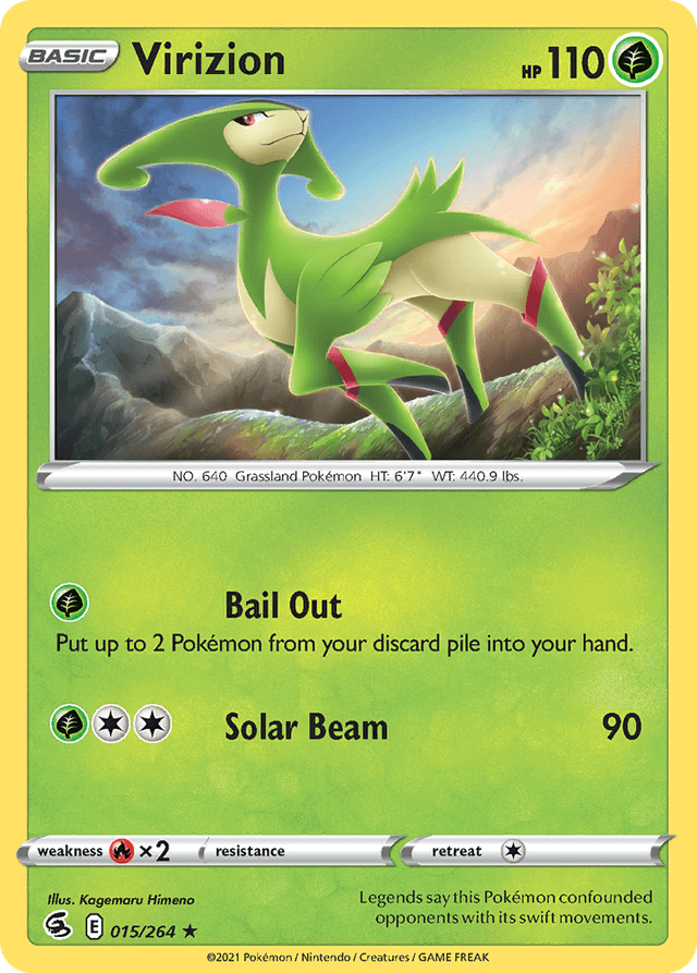Carta Virizion 15/264 do set Fusion Strike — Pokémon TCG | Bynx