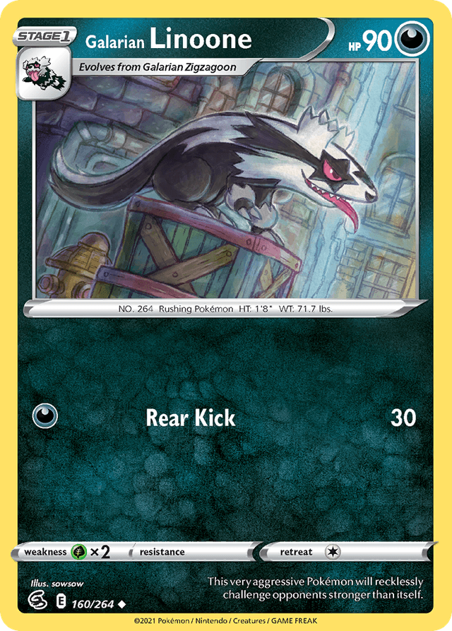 Carta Galarian Linoone 160/264 do set Fusion Strike — Pokémon TCG | Bynx