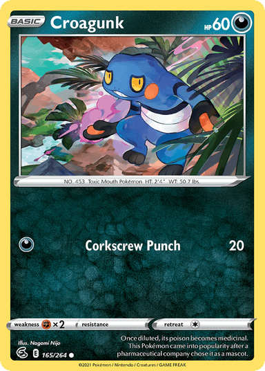 Carta Croagunk 165/264 do set Fusion Strike — Pokémon TCG | Bynx
