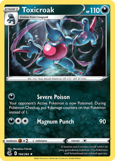 Carta Toxicroak 166/264 do set Fusion Strike — Pokémon TCG | Bynx