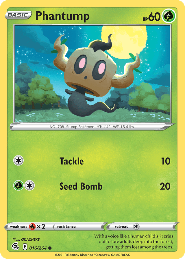 Carta Phantump 16/264 do set Fusion Strike — Pokémon TCG | Bynx
