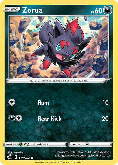 Carta Zorua 170/264 do set Fusion Strike — Pokémon TCG | Bynx