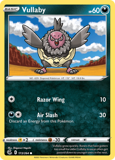 Carta Vullaby 172/264 do set Fusion Strike — Pokémon TCG | Bynx