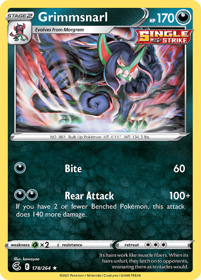 Carta Grimmsnarl 178/264 do set Fusion Strike — Pokémon TCG | Bynx