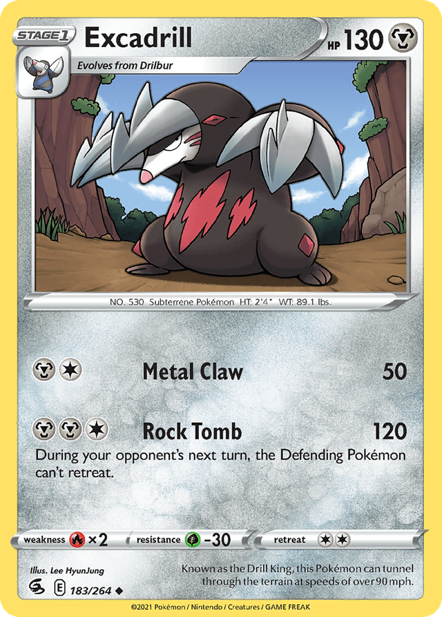 Carta Excadrill 183/264 do set Fusion Strike — Pokémon TCG | Bynx