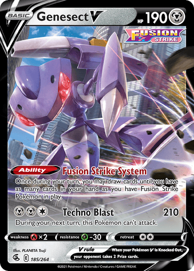 Carta Genesect V 185/264 do set Fusion Strike — Pokémon TCG | Bynx
