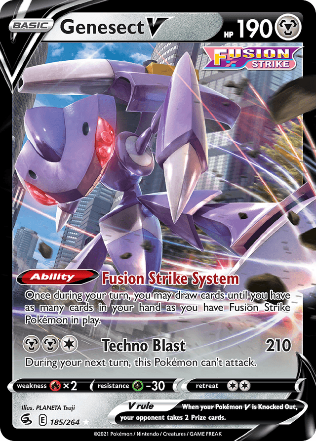 Carta Genesect V 185/264 do set Fusion Strike — Pokémon TCG | Bynx