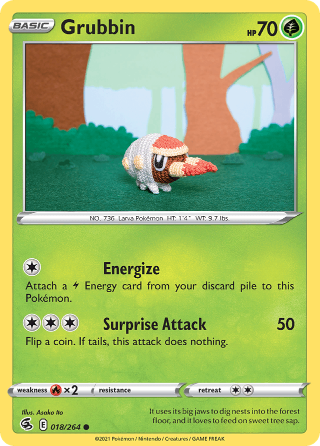 Carta Grubbin 18/264 do set Fusion Strike — Pokémon TCG | Bynx