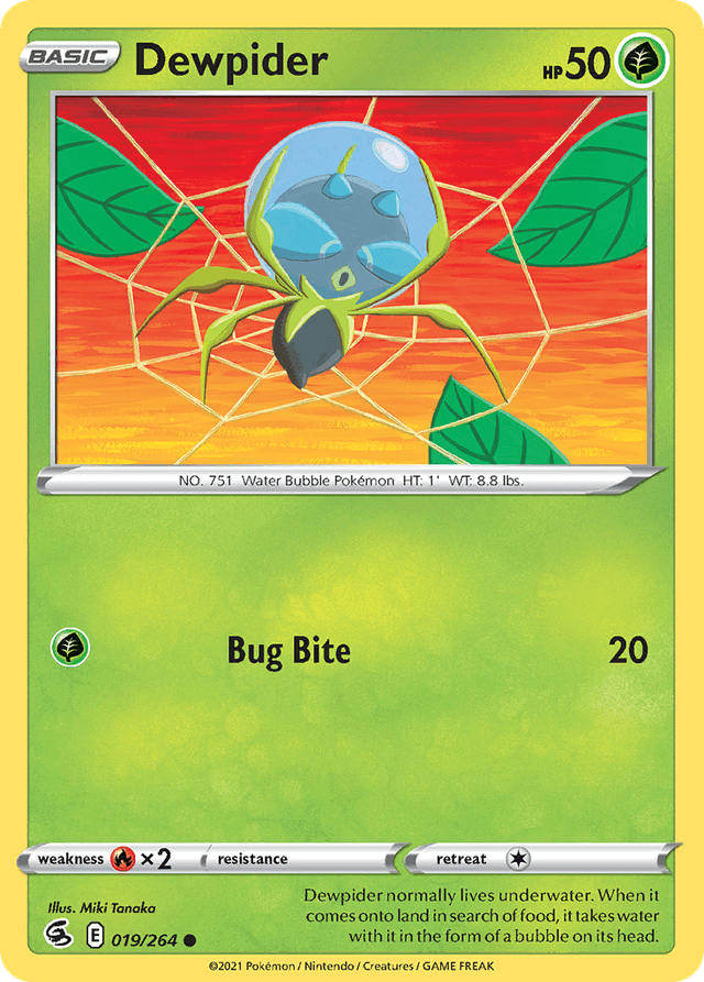 Carta Dewpider 19/264 do set Fusion Strike — Pokémon TCG | Bynx