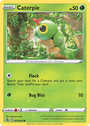 Carta Caterpie 1/264 do set Fusion Strike — Pokémon TCG | Bynx