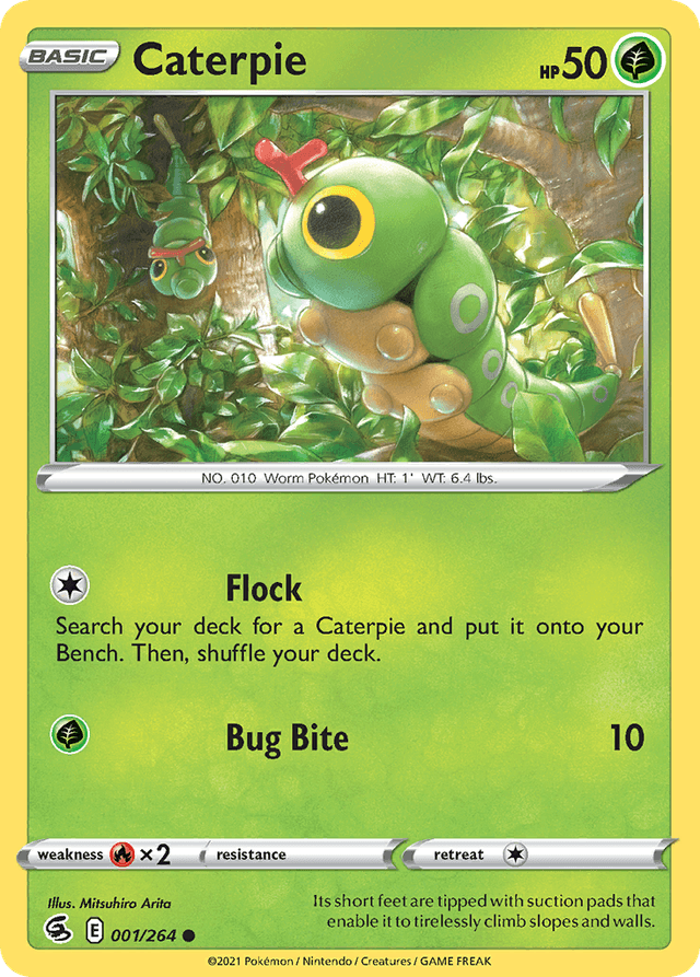 Carta Caterpie 1/264 do set Fusion Strike — Pokémon TCG | Bynx